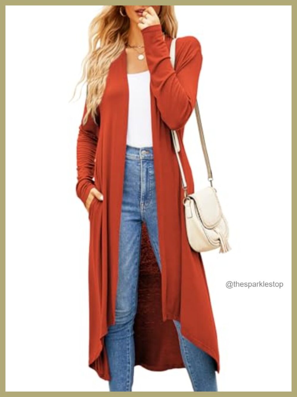 Women's Long Open Front Cardigan Lightweight Duster with Pockets